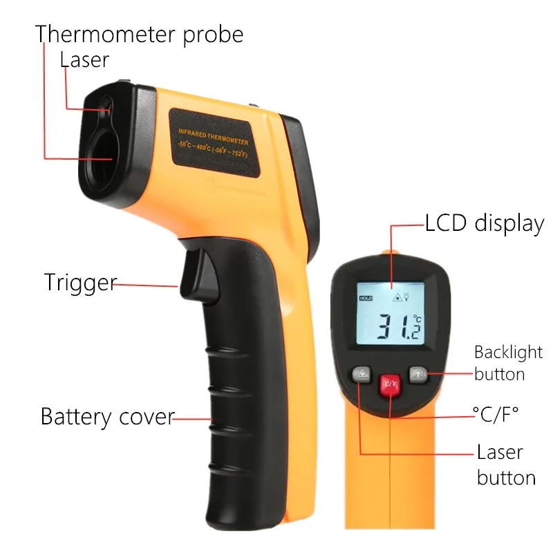 Thermomètre infrarouge numériq - Industrial Laser Thermometer avis et prix