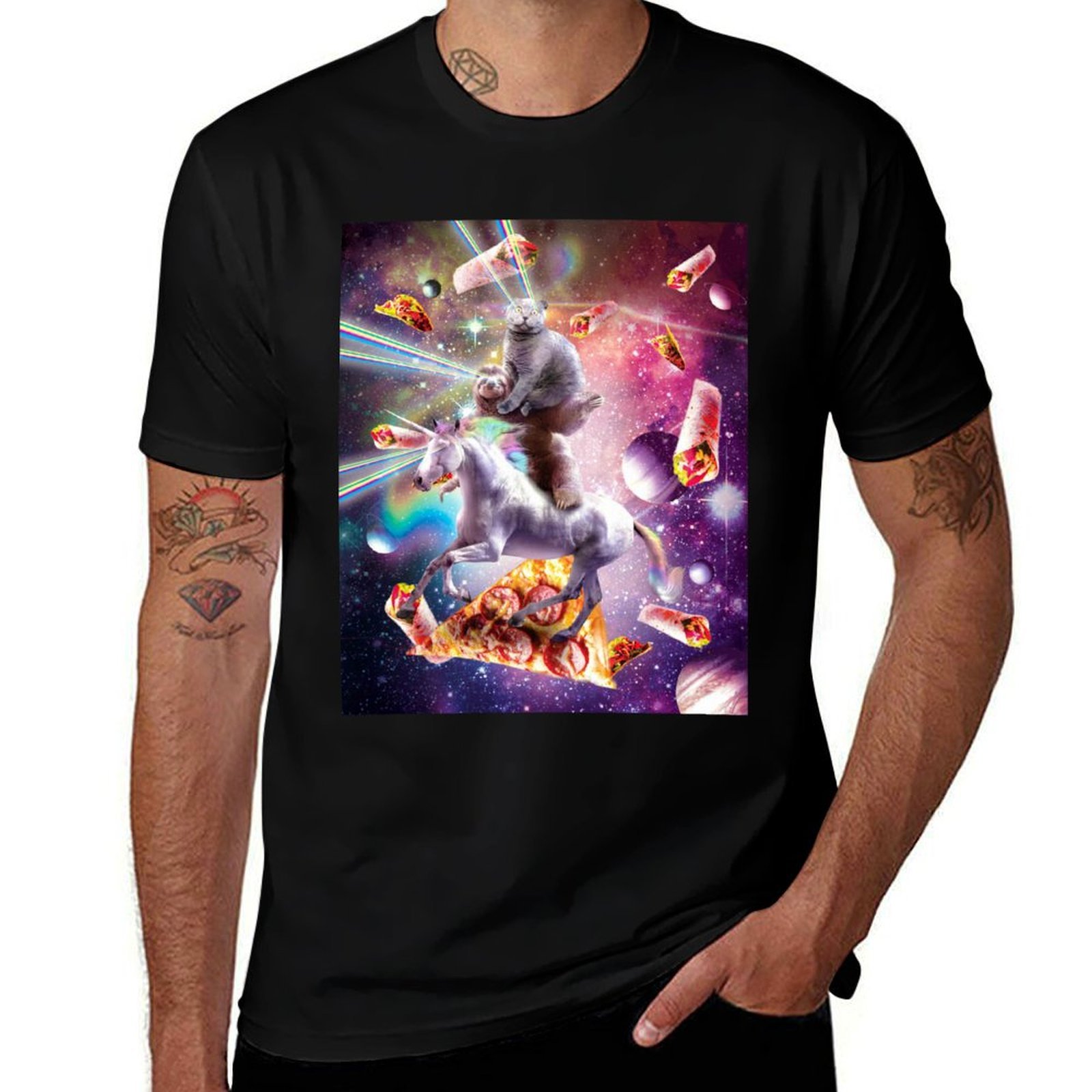 Laser Eyes Space Cat On Sloth  - Industrial Laser Printing avis et prix