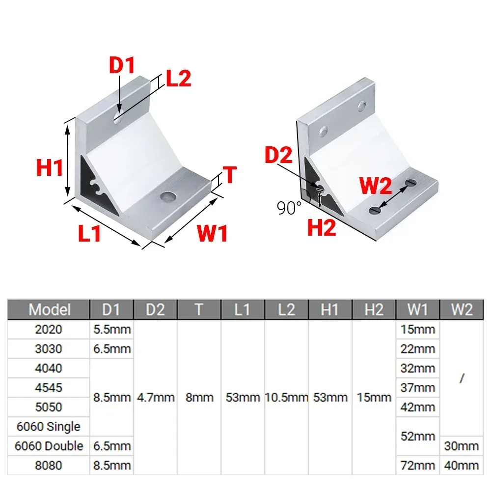 Support d'angle d'angle de 90  - Aluminum T-Slot Profile avis et prix